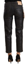 Black Glittered Mid Waist Cotton Cropped Pants John Galliano