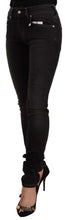 Black Washed Mid Waist Cotton Skinny Slim Fit Jeans GF Ferre