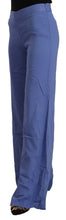 Blue High Waist Viscose Straight Wide Leg Pants P.A.R.O.S.H.