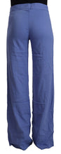 Blue High Waist Viscose Straight Wide Leg Pants P.A.R.O.S.H.