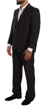 Gray Polyester Single Breasted Formal Suit Domenico Tagliente