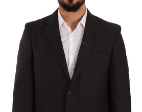 Gray Polyester Single Breasted Formal Suit Domenico Tagliente