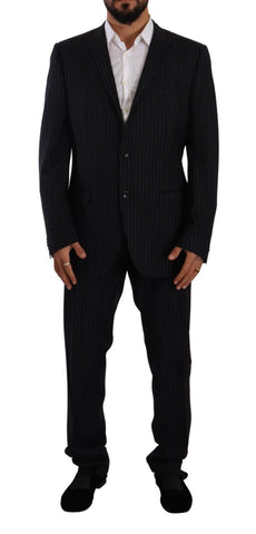 Gray Polyester Single Breasted Formal Suit Domenico Tagliente