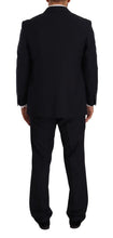 Blue Polyester Single Breasted Formal Suit Domenico Tagliente