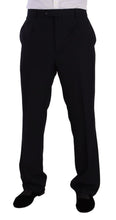 Blue Polyester Single Breasted Formal Suit Domenico Tagliente