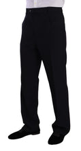 Blue Polyester Single Breasted Formal Suit Domenico Tagliente