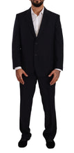 Blue Polyester Single Breasted Formal Suit Domenico Tagliente