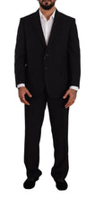 Black Polyester Single Breasted Formal Suit Domenico Tagliente
