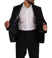 Black Polyester Single Breasted Formal Suit Domenico Tagliente