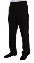 Black Polyester Single Breasted Formal Suit Domenico Tagliente
