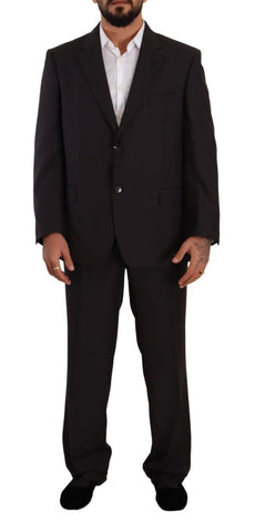 Gray Polyester Single Breasted Formal Suit Domenico Tagliente