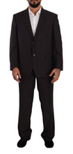Gray Polyester Single Breasted Formal Suit Domenico Tagliente