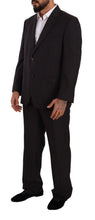 Gray Polyester Single Breasted Formal Suit Domenico Tagliente