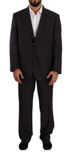 Gray Polyester Single Breasted Formal Suit Domenico Tagliente