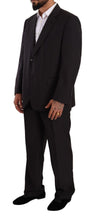 Gray Polyester Single Breasted Formal Suit Domenico Tagliente