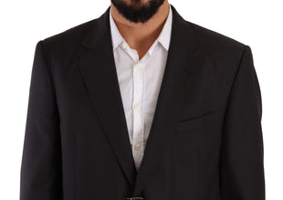Gray Polyester Single Breasted Formal Suit Domenico Tagliente