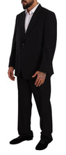 Black Polyester Single Breasted Formal Suit Domenico Tagliente