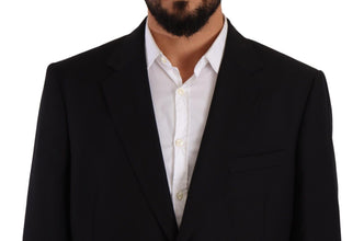 Black Polyester Single Breasted Formal Suit Domenico Tagliente