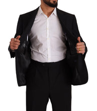 Black Polyester Single Breasted Formal Suit Domenico Tagliente