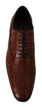 Brown Crocodile Leather Mens Formal Derby Shoes Dolce & Gabbana
