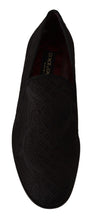 Black Floral Brocade Slippers Loafers Shoes Dolce & Gabbana
