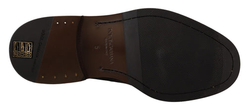 Black Leather Dress Formal Derby Shoes Dolce & Gabbana