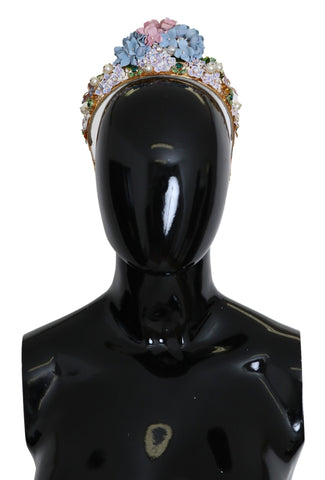 Gold Crystal Purple Hortensia Headband Crown Diadem Dolce & Gabbana