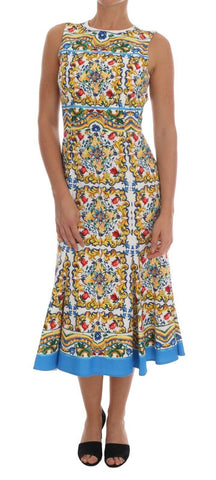 White Majoilca Sleeveless Sheath A-line Dress Dolce & Gabbana