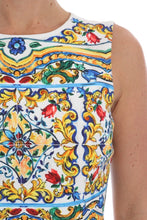 White Majoilca Sleeveless Sheath A-line Dress Dolce & Gabbana