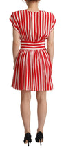 Red White Stripes Silk Mini A-line Dress Dolce & Gabbana