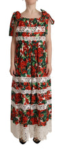 Multicolor Geranium Print Lace Long Maxi Dress Dolce & Gabbana