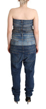 Dark Blue Cotton Strapless Denim Jumpsuit Dress Dolce & Gabbana