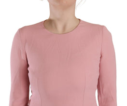 Pink 3/4 Sleeves Viscose Blend A-line Dress Dolce & Gabbana