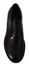 Black Leather Wingtip Mens Formal Derby Shoes Dolce & Gabbana