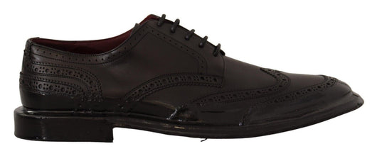 Black Leather Oxford Wingtip Formal Derby Shoes Dolce & Gabbana