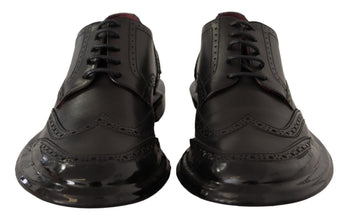 Black Leather Oxford Wingtip Formal Derby Shoes Dolce & Gabbana