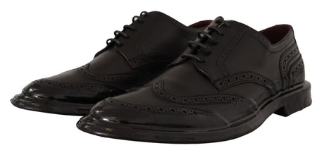Black Leather Oxford Wingtip Formal Derby Shoes Dolce & Gabbana