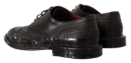 Black Leather Oxford Wingtip Formal Derby Shoes Dolce & Gabbana