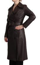 Dark Brown Leather Long Sleeves Belted Jacket Dolce & Gabbana