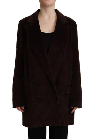 Bordeaux Corduroy Cotton Blazer Oversized Jacket Dolce & Gabbana