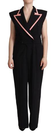 Black Wool Blend Sleeveless Jumpsuit Dress Dolce & Gabbana