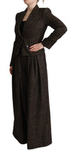 Dark Brown Wool Single Breasted 2 Pc Jacket Pants Dolce & Gabbana