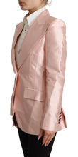 Pink Satin Long Sleeves Blazer Coat Jacket Dolce & Gabbana