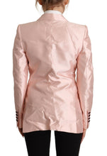 Pink Satin Long Sleeves Blazer Coat Jacket Dolce & Gabbana