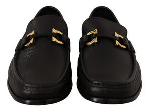 Elegant Black Calf Leather Loafers Salvatore Ferragamo
