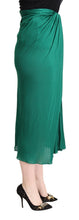 Dark Green High Waist Midi Pencil Cut Pleated Skirt Dolce & Gabbana