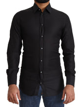 Black GOLD Cotton Slim Dress Formal Shirt Dolce & Gabbana