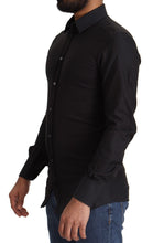 Black GOLD Cotton Slim Dress Formal Shirt Dolce & Gabbana