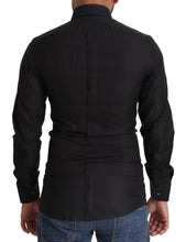 Black GOLD Cotton Slim Dress Formal Shirt Dolce & Gabbana