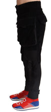 Black Cotton Skinny Corduroy Cargo Pants Dolce & Gabbana